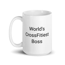 Load image into Gallery viewer, World&#39;s CrossFitiest Boss - White glossy mug
